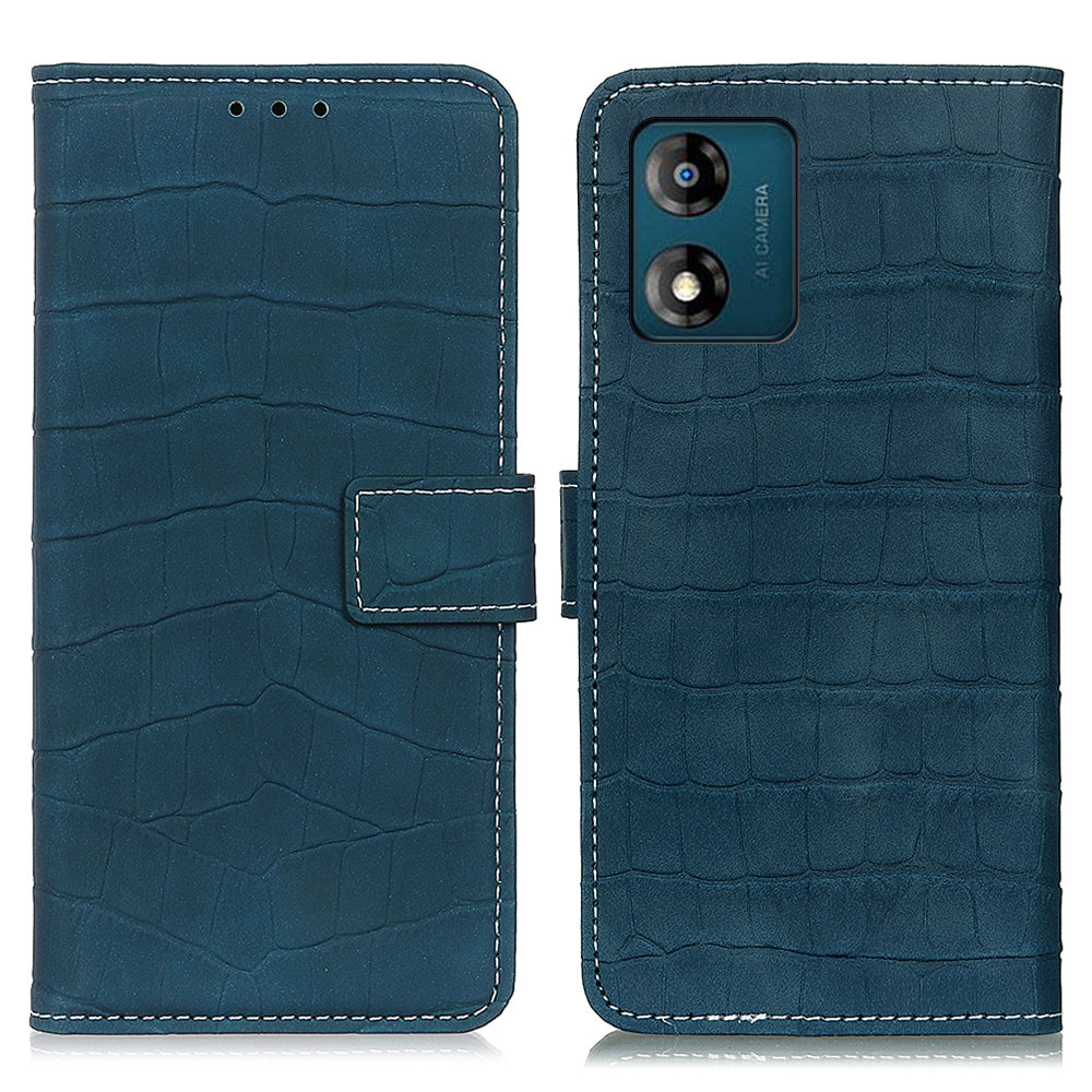 Anti-drop Smartphone Case For Motorola Moto E13 4G Flip Leather Wallet Stand Crocodile Texture Phone Cover Anti-drop Smartphone Case For Motorola Moto E13 4G Flip Leather Wallet Stand Crocodile Texture Phone Cover